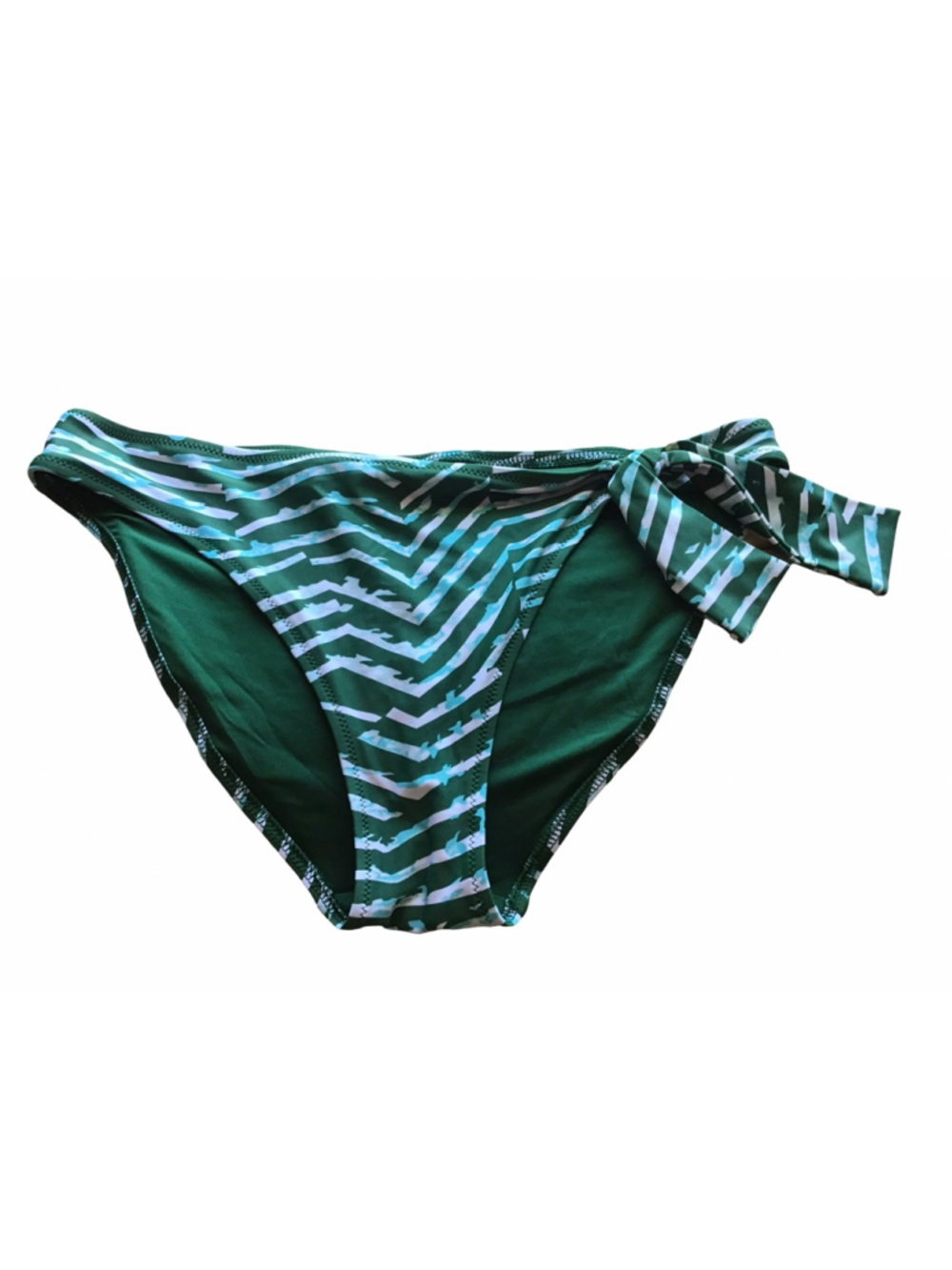 Women's Aerie‎ Green & White Striped Bikini Bottom S